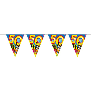 50 Jaar Vlaggenlijn Swirls 10 meter 50 Jaar Vlaggenlijn Swirls 10 meter